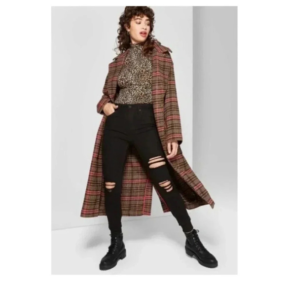 WILD FABLE Black High Rise Skinny Distressed Jeans Size 0 Stretch - Picture 1 of 9